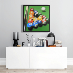 Framed 24 x 24 - Pool table with ball formation