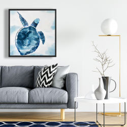 Encadré 24 x 24 - Tortue bleu