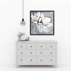 Framed 24 x 24 - Flower on wood