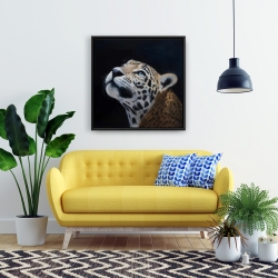 Framed 24 x 24 - Realistic leopard face