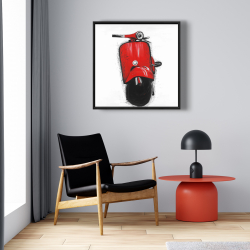 Framed 24 x 24 - Red italian scooter