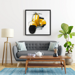 Framed 24 x 24 - Yellow italian scooter