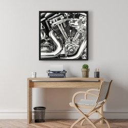 Framed 24 x 24 - Mechanism of a motorcycle