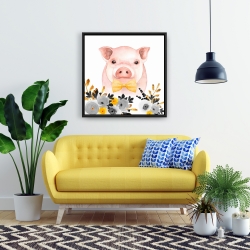 Framed 24 x 24 - Chic pig