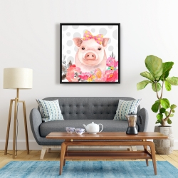 Framed 24 x 24 - Pretty pig