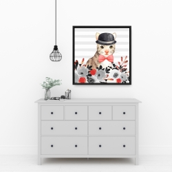 Framed 24 x 24 - Cat detective