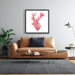Framed 24 x 24 - Deer with cherries blossom