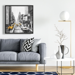 Framed 24 x 24 - Yellow taxis in new york