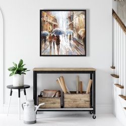 Framed 24 x 24 - Abstract passersby in the city