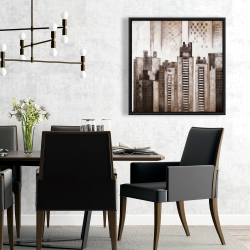 Framed 24 x 24 - Square city