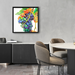 Framed 24 x 24 - Colorful bunch of grapes