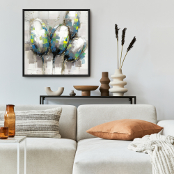 Encadré 24 x 24 - Tulipes bleues abstraites