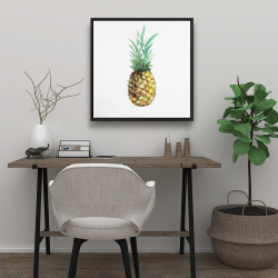 Framed 24 x 24 - Watercolor pineapple