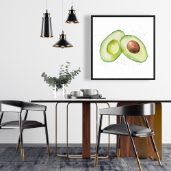 Encadré 24 x 24 - Avocat ouvert à l'aquarelle