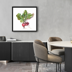 Framed 24 x 24 - Watercolor radish