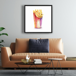 Framed 24 x 24 - Watercolor french fries