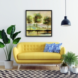 Framed 24 x 24 - Trees near the lake