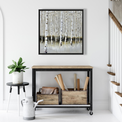 Framed 24 x 24 - Winter forest landscape