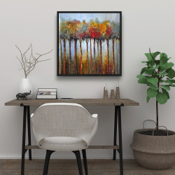 Framed 24 x 24 - Colorful leaves trees
