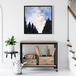 Framed 24 x 24 - Starry sky in forest