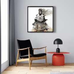 Framed 24 x 24 - Vintage train