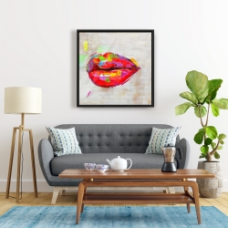 Framed 24 x 24 - Colorful lips