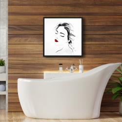 Encadré 24 x 24 - Portrait de dame sereine en noir
