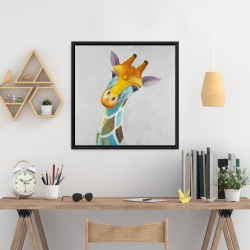 Framed 24 x 24 - Colorful giraffe