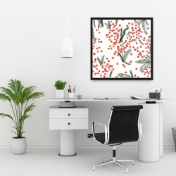 Framed 24 x 24 - Mistletoe leaf pattern