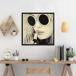Framed 24 x 24 - Pink lips