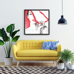 Framed 24 x 24 - Woman with big hat