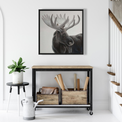 Encadré 24 x 24 - Tête d'orignal profil