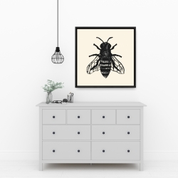 Framed 24 x 24 - Bee
