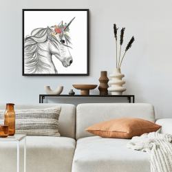 Framed 24 x 24 - Magic unicorn