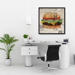 Framed 24 x 24 - Vintage style all dressed cheeseburger