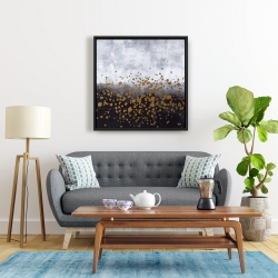Framed 24 x 24 - Gold paint splash on gray background