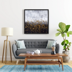 Framed 24 x 24 - Gold paint splash on gray background