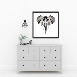 Encadré 24 x 24 - éléphant géométrique