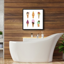 Framed 24 x 24 - Ice cream cones