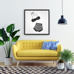 Framed 24 x 24 - Vintage women's swimsuit