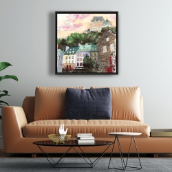 Framed 24 x 24 - Château frontenac in the petit champlain