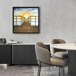 Encadré 24 x 24 - Couché de soleil dans la mer
