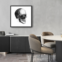 Encadré 24 x 24 - Crâne noir et blanc