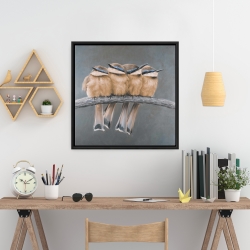 Framed 24 x 24 - Four birds on a branch