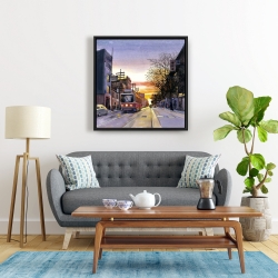 Encadré 24 x 24 - Coucher de soleil une rue torontoise