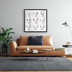 Framed 24 x 24 - Santa claus reindeer