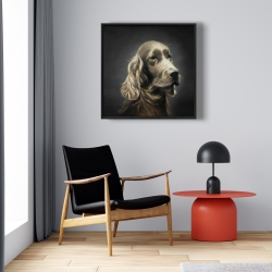Framed 24 x 24 - Field spaniel
