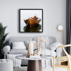 Framed 24 x 24 - Rowboat on calm water