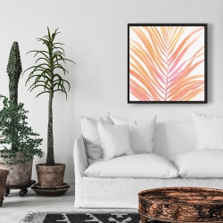 Framed 24 x 24 - Glam palm leaf