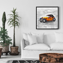 Encadré 24 x 24 - Jouet de voiture vintage jaune
